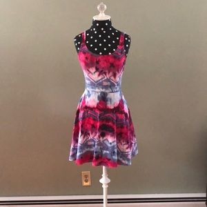 Tie Dye Express stretch fit and flare dress